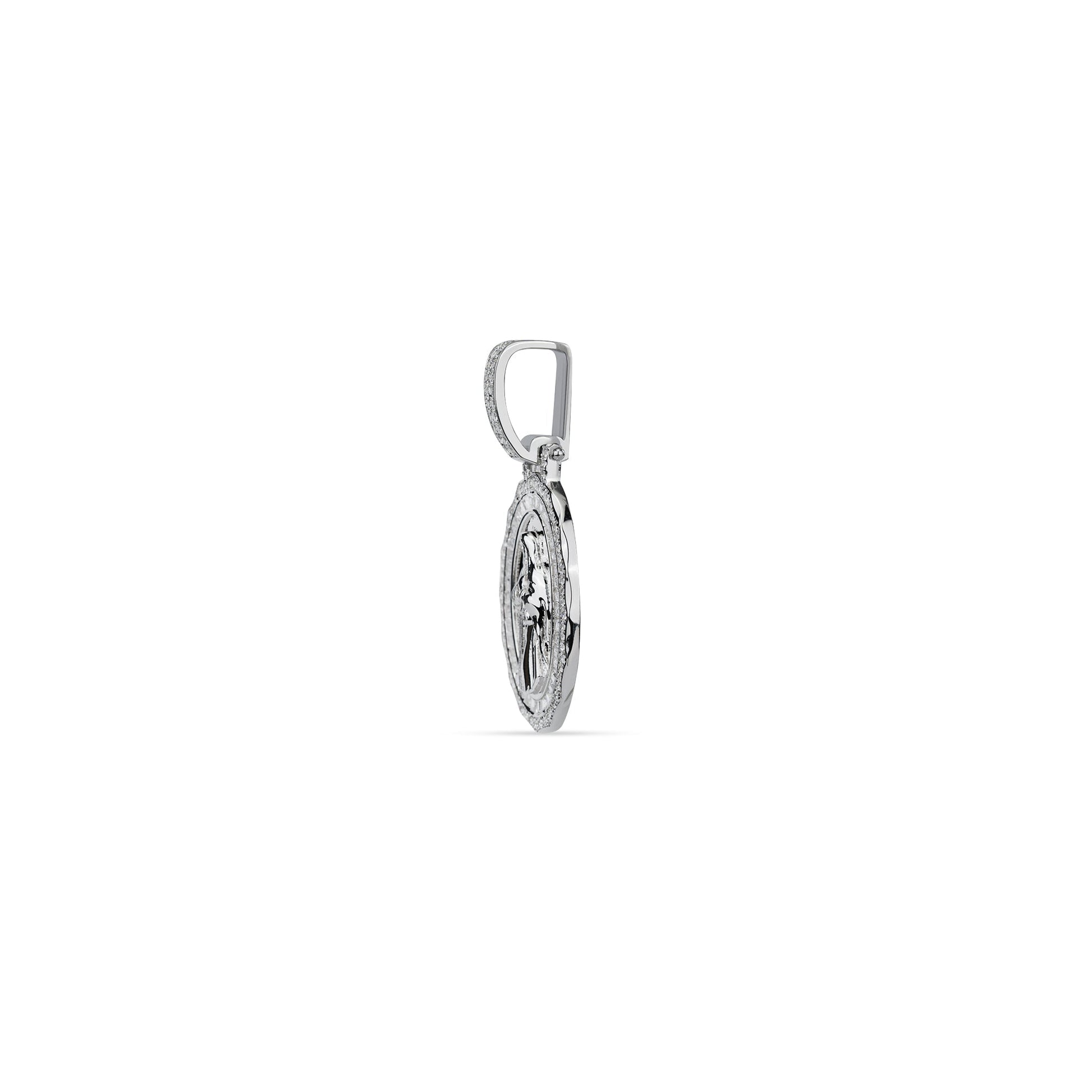 Solid 925 Sterling Silver Virgin Mary Pendant with intricate design, no chain included.