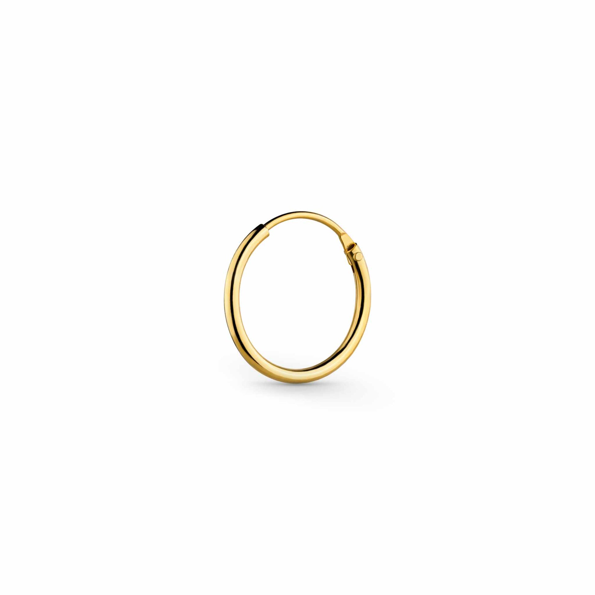 Vivid Hoop Earrings in 18K Gold Plated Sterling Silver, Tarnish Free, 12mm.
