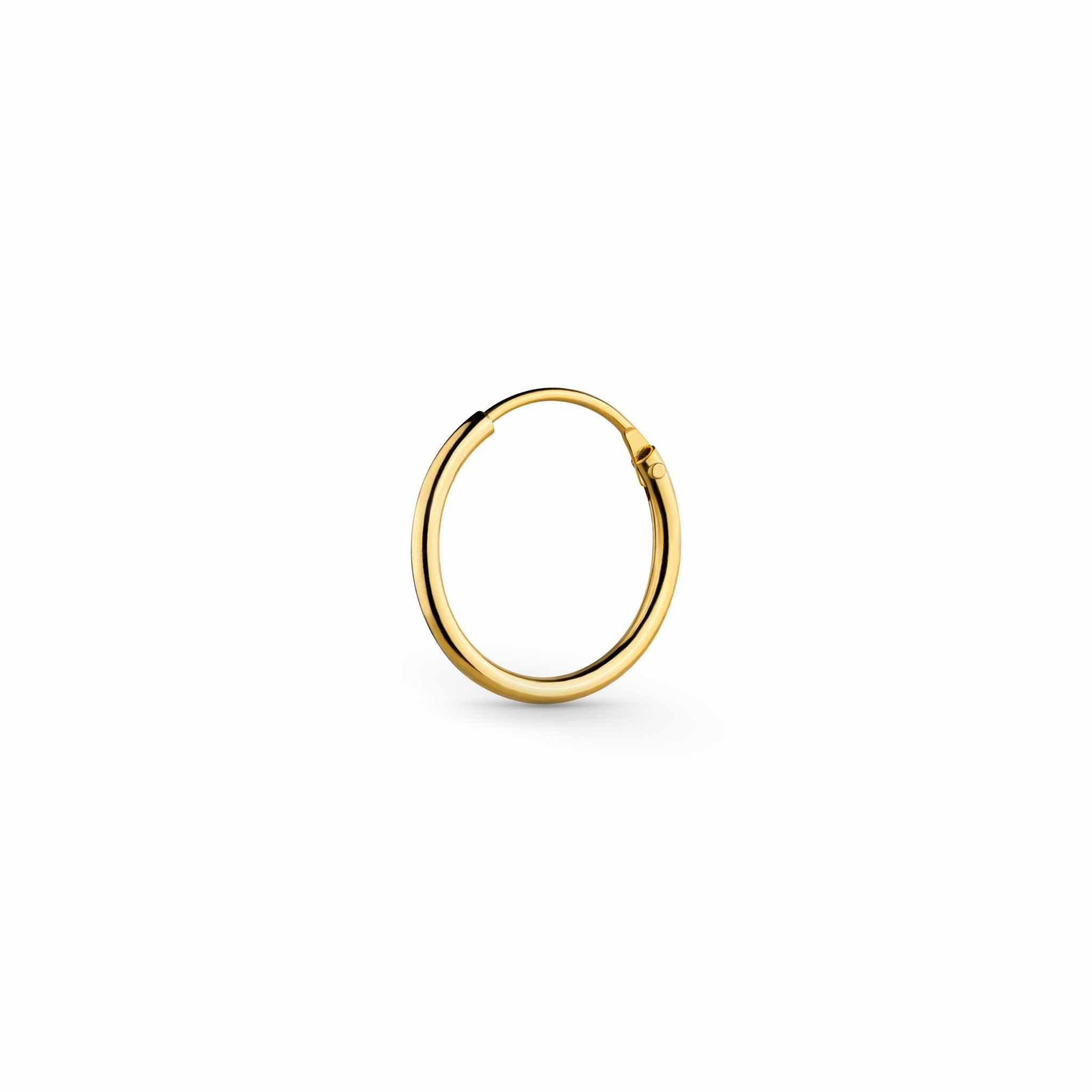 Vivid Hoop Earrings in 18K Gold Plated Sterling Silver, Tarnish Free, 12mm.